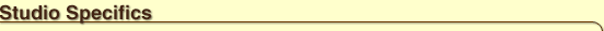 Studio Specifics